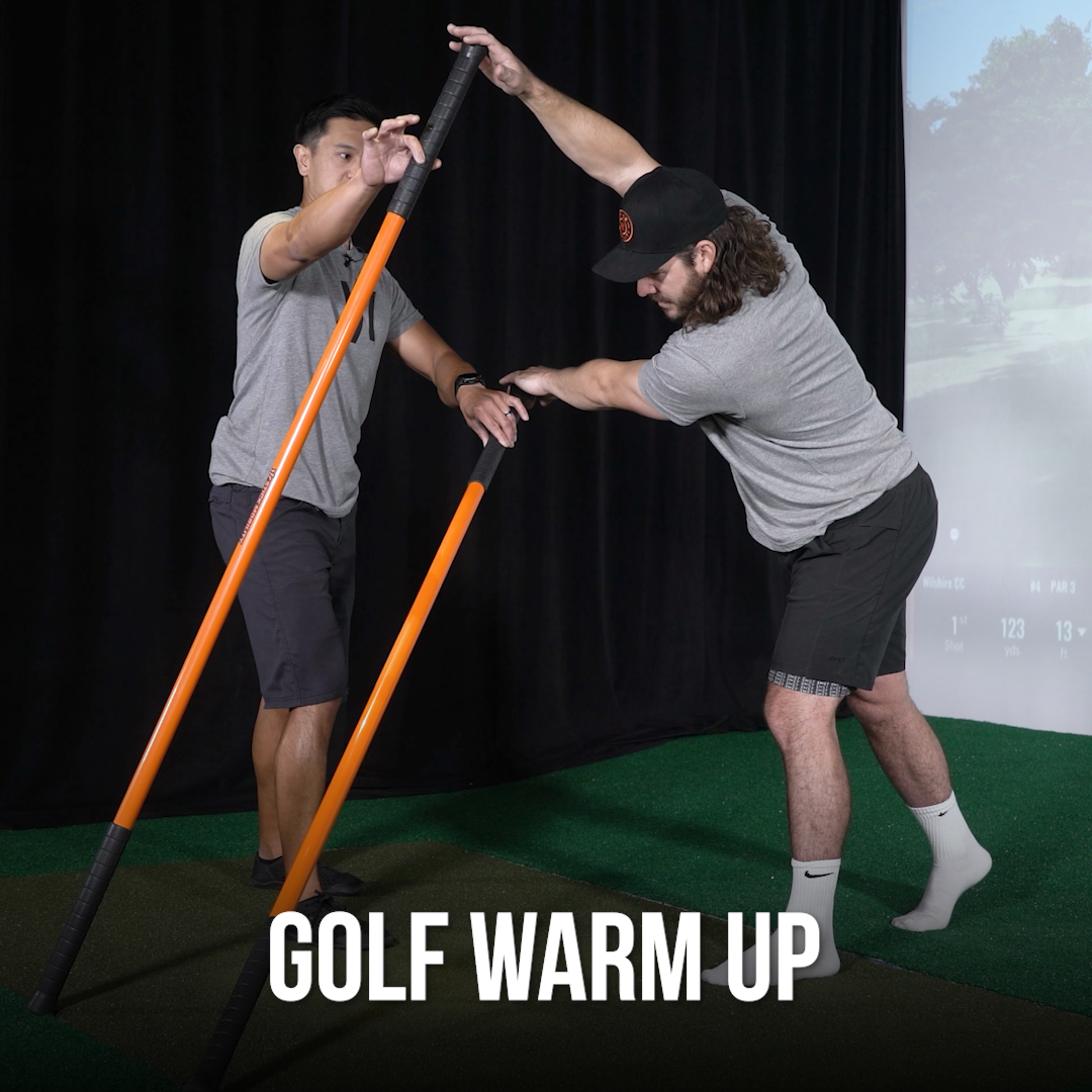 Training Sticks used to perform an exercise from the Golf Warm Up