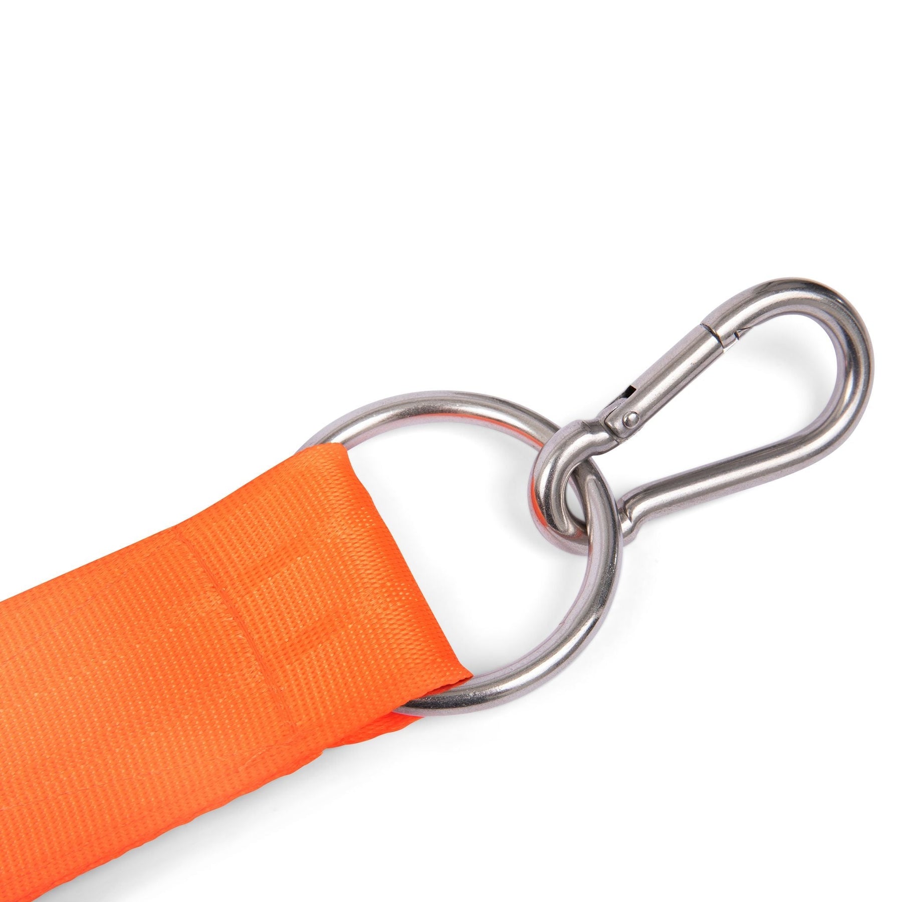 Product image of the Stick Mobility torsion strap clip on a clean white backdrop, highlighting its durable design and functionality for secure attachment during mobility and strength training exercises.
