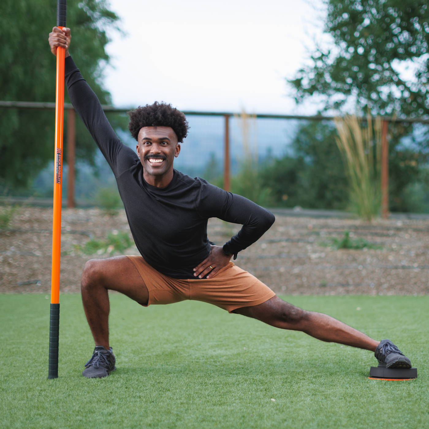 Man using Stick Mobility 